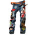 Motorcycle Jeans Embroidery Straight Men's Patchwork Streetwear Jeans